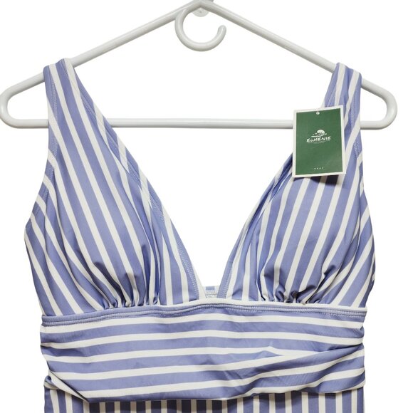 Eomenie Womens Striped One-Piece Swimsuit Size L - Picture 3 of 5